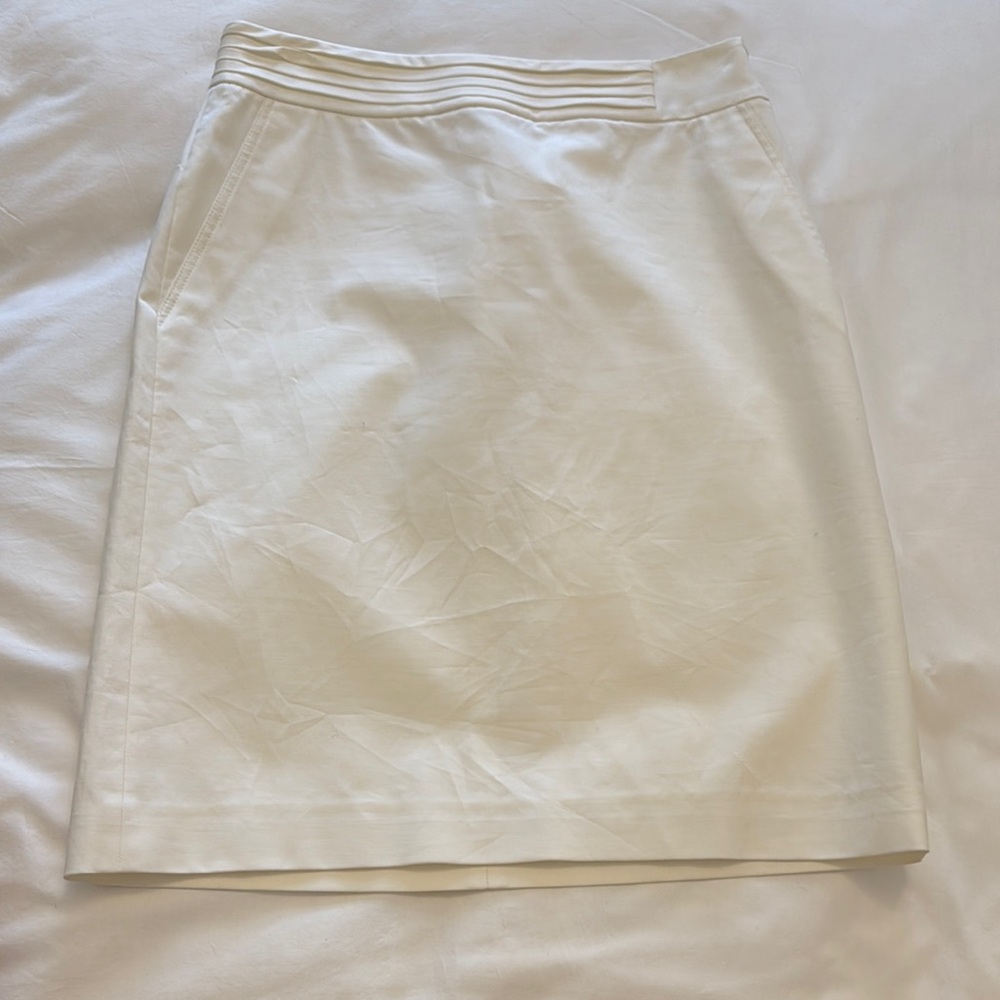 Piazza Sempione Cream Pencil Skirt Knee-Length Casual